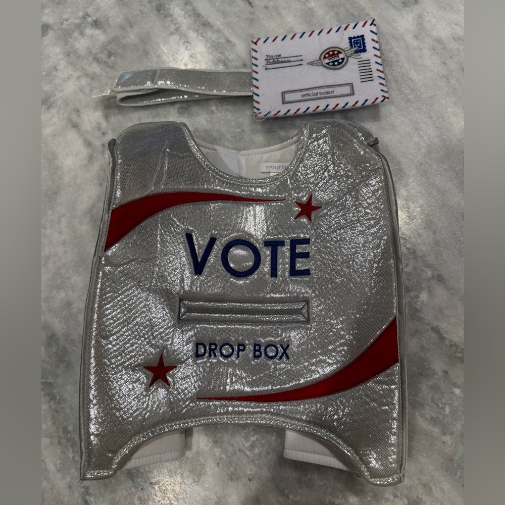 Pottery Barn Kids Silver and Red Vote Booth Costume